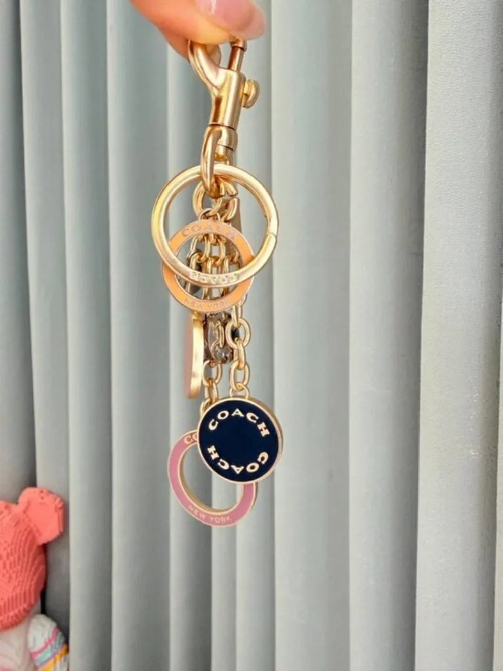 NWT Coach Circle Cluster Bag Charm in Gold and Multi-Color Enamel